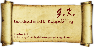 Goldschmidt Koppány névjegykártya